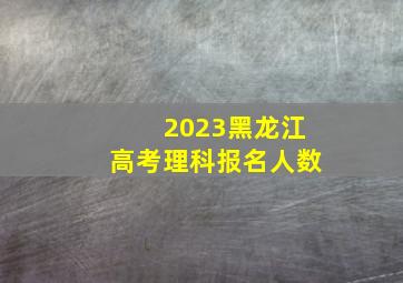 2023黑龙江高考理科报名人数