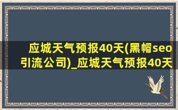 应城天气预报40天(黑帽seo引流公司)_应城天气预报40天查询