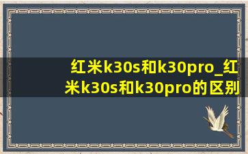 红米k30s和k30pro_红米k30s和k30pro的区别