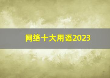 网络十大用语2023