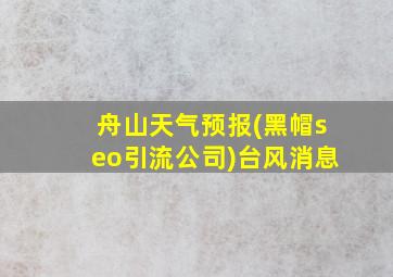 舟山天气预报(黑帽seo引流公司)台风消息