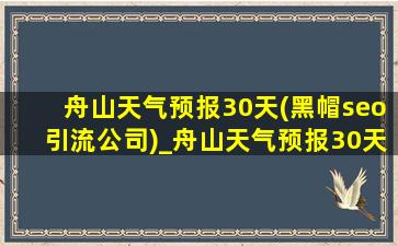舟山天气预报30天(黑帽seo引流公司)_舟山天气预报30天