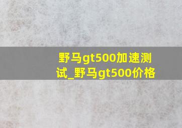 野马gt500加速测试_野马gt500价格